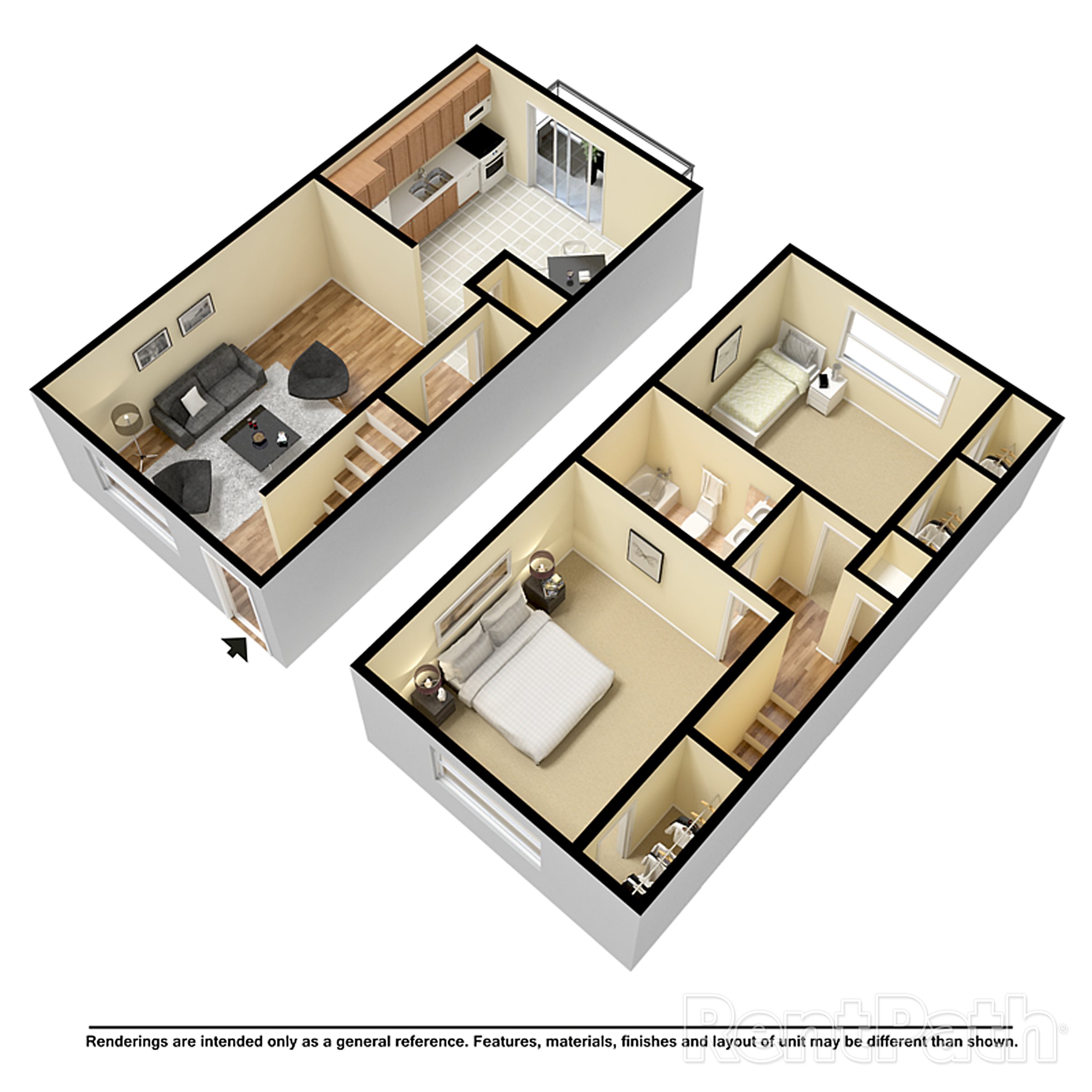 2 Bedrooms 1 Bathroom Town Home 2 Bedrooms 1 Bathroom Town Home